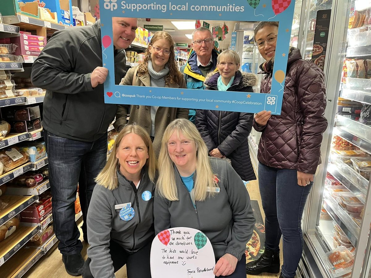 Trust members with Co-op staff at the Fyvie store